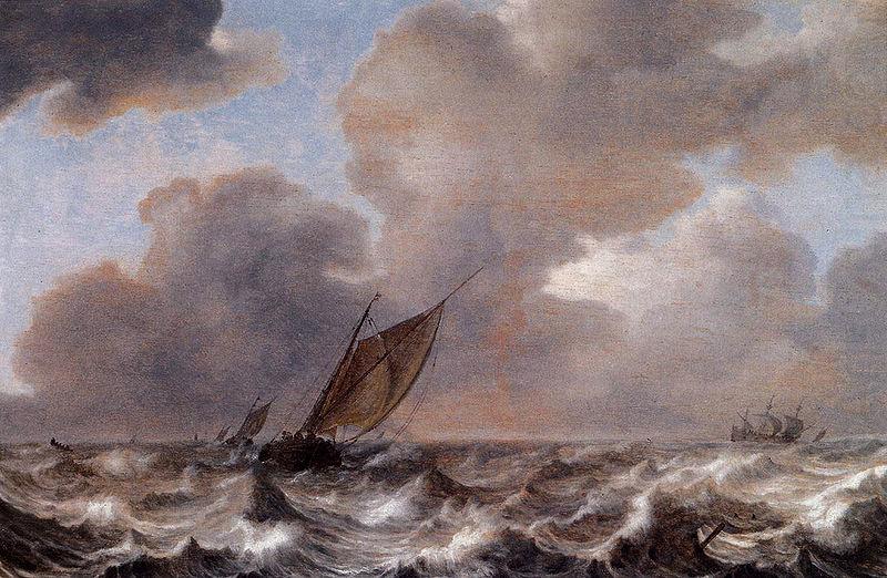 Jan Porcellis Vessels in a Strong Wind china oil painting image